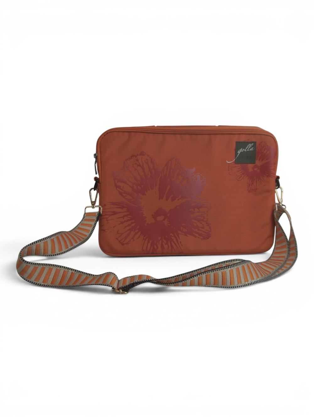 Golla Orange Floral 13” Laptop Bag Padded Case Shoulder Strap Work School